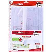 Fixo Cover 1009600－Pack de 5 forros para libros- ajustables- transparente- 29 x 53 cm